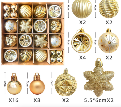 [MJG063] KIT 38 DECORATIONS SAPIN DOREES