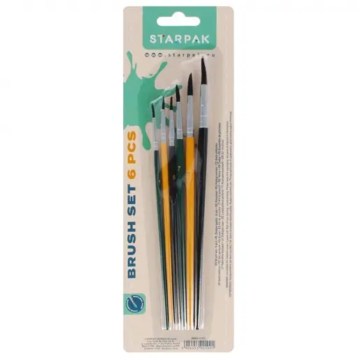[147273 ZEN06] School brushes Starpak 6pcs