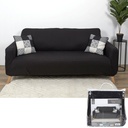 Housse extensible canape trois places noir
