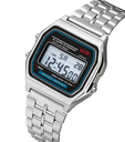 Montre Sport digitale, cadran lumineux, multifonctions, acier inoxydable.