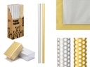 Gift paper roll 70x200 silver gold dots