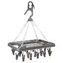 Seche-linge avec pinces x26 rectangulaire – gris