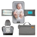 Portable changing mat with wipes pocket