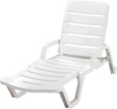 INCLINABLE CHAISE LOUNGE BLANC 1.93m Longueur