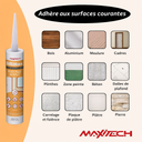 SILIMAX Flex Plus Silicone Sealant – Interior/Exterior Siliconized Acrylic, Paintable, White 280 ml