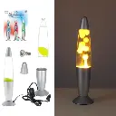 Lampe à lave, verre/aluminium, 30 cm / 22 x 16 x 9