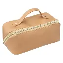 Leather effect toiletry bag, beige
