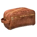 Trousse de toilette vintage, marron