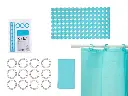 Ensemble rideau de bain peva et tapis de douche
