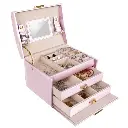 Jewelry box lock with key lock beige black