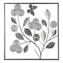 Déco murale métal Fiore 50x50 cm, gris