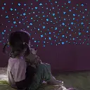 Set of 75 phosphorescent stickers Alabaster (blue) stars