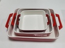 Set de 3 plats a four en ceramique rouge