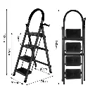 Household ladder | 4 steps | black