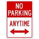 No Parking Sign with Arrows – 25 × 35 cm