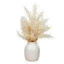 Composition florale en ceramique James hauteur 36 cm blanche