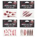 Tatouages Halloween sur feuille 4 modeles assortis