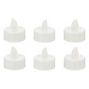 Lot de 6 bougies chauffe-plat LED, blanches