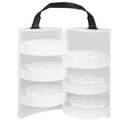 Boîte de tri ronde Rayher Ø 13 cm avec anse, 6 plateaux de 8 cases
