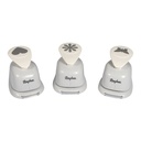 Lot de 3 perforatrices à motifs Rayher : cœur, fleur, papillon