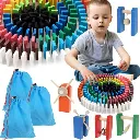 Kruzzle Puzzle de blocs de bois dominos coloré 1080pieces 