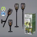 Torche solaire à LED, véritable flamme