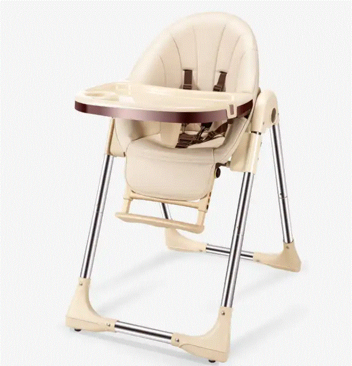 [CHSEHT-BGE] Chaise haute bébé réglable Beige