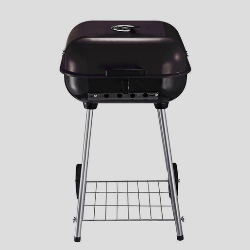 [KKL T8-54] Barbecue à charbon carrée 50 x 50 cm (espace de grill) en émail noir. H 71cm